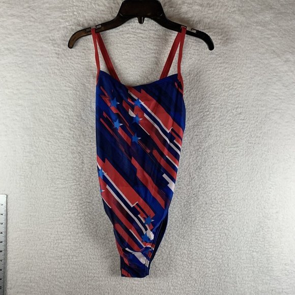 Speedo Swimsuit Women's 10/36 Multi Star Print One‎ Piece ProLT Super Pro 8074 - Picture 1 of 6